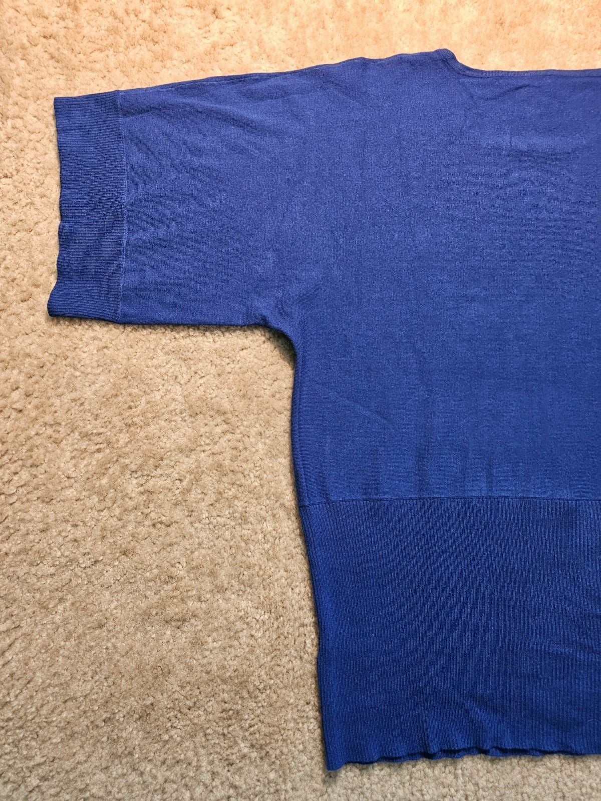 Cable & Gauge Women's XL Blue Dolman Batwing Sweater Keyhole Hardware Tunic 9
