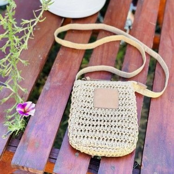 NWOT Sonoma Goods For Life Rectangular Straw Crossbody Boho Minimalist Resort