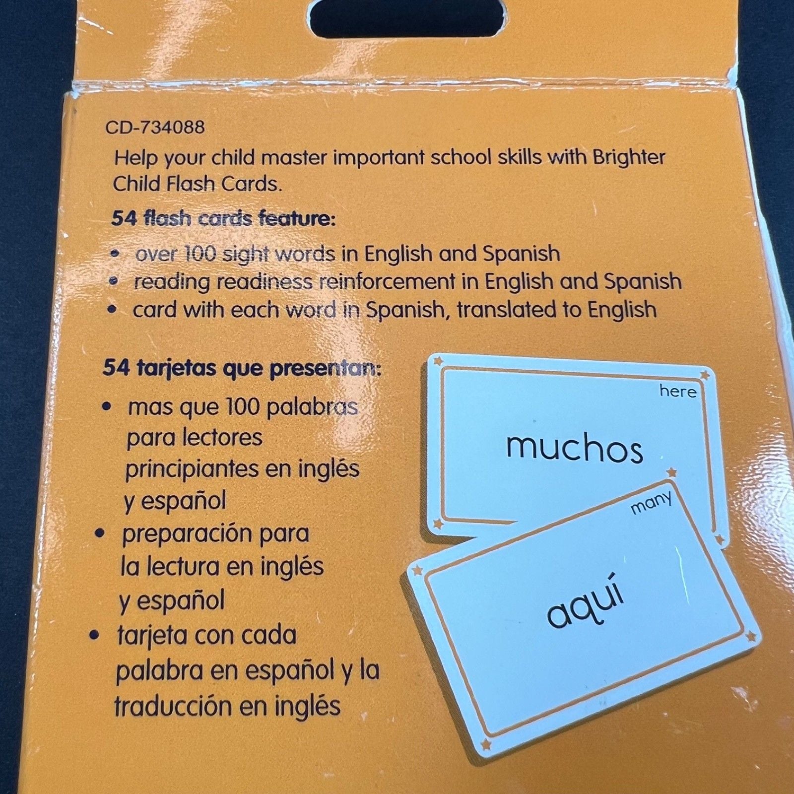 Carson Dellosa Education Bilingual Spanish Sight Words Flash Cards Kindergarten 10