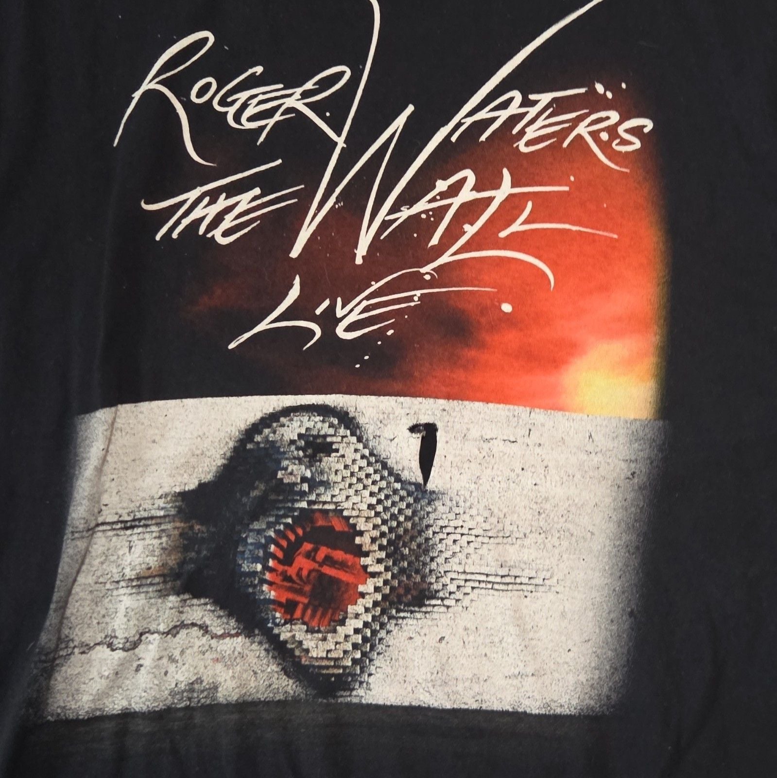 Hanes Heavyweight Cotton Roger Waters The Wall Live 2XL Black Tee Double-Sided 2
