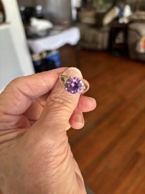 Sterling Silver 925 Natural Amethyst Ring Size 7.5 Large Purple Statement Ring 6