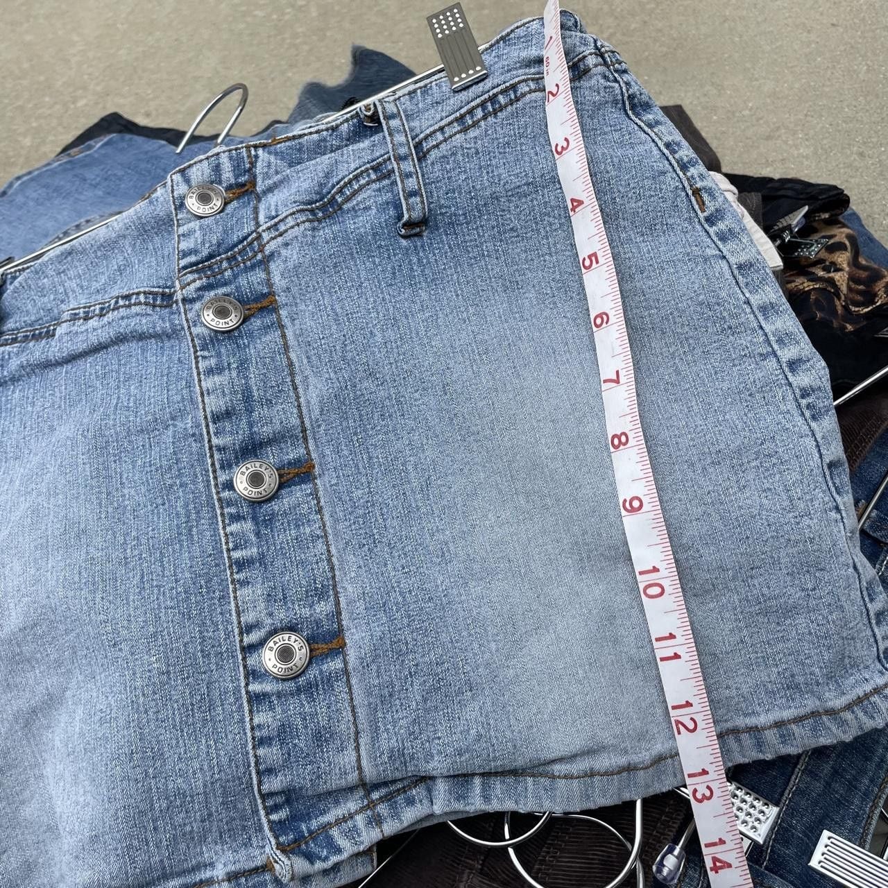 90s light wash denim mini skirt  9