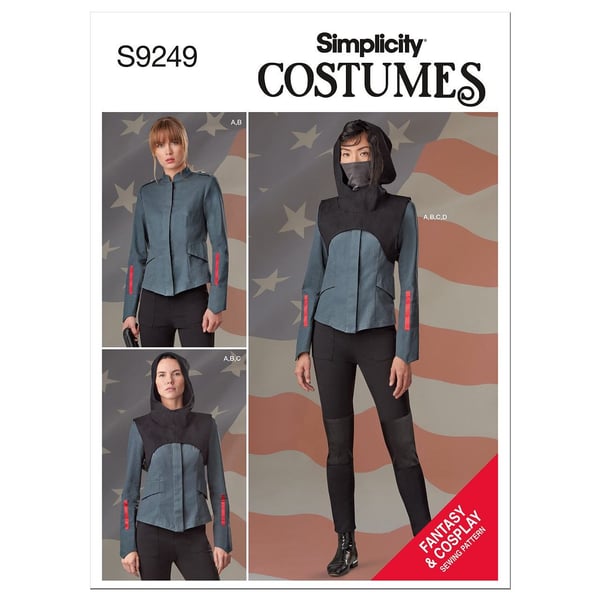 Simplicity Misses Jacket Pants Cropped Hooded Tabard Mask-14