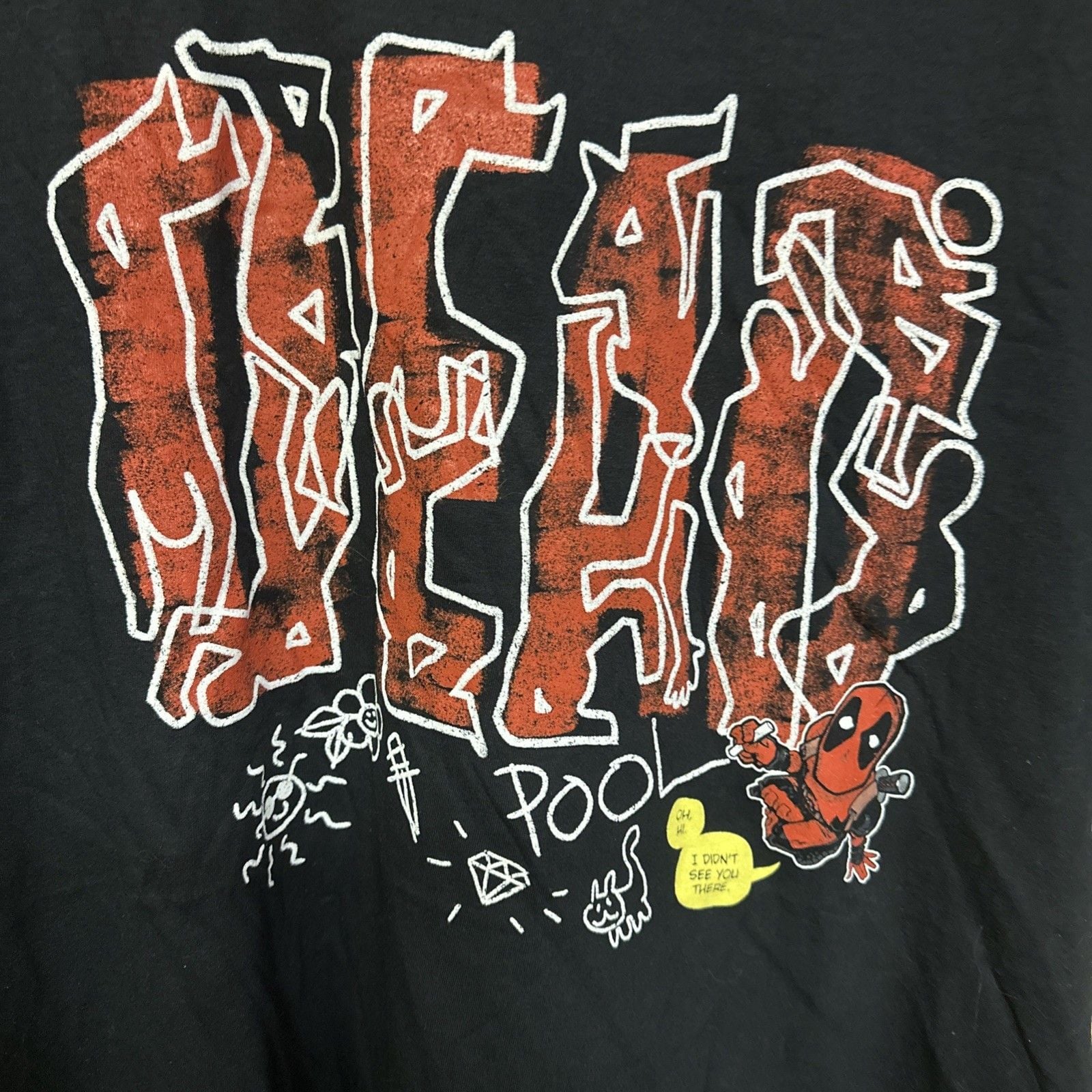 New Lootcrate Marvel Men's 3XL T Shirt Deadpool Comic Loot Wear Black Graffiti 2