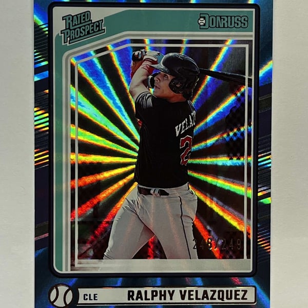 2024 Donruss Rated Prospect Ralphy Velazquez #108 Blue Laser /249 Guardians RC