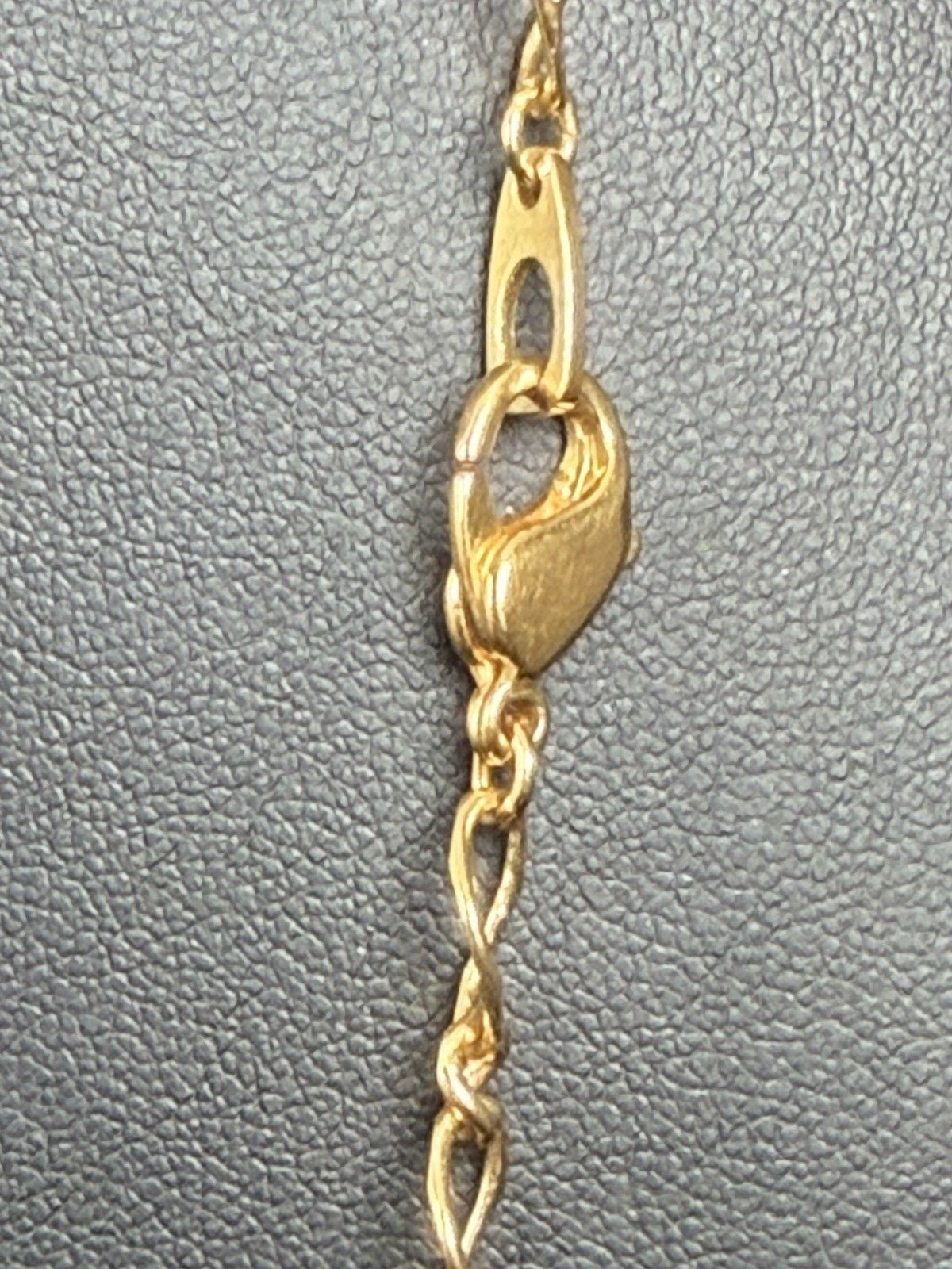 Vintage Faux Pearl Station Chain Necklace Bezel Set Crystal Drop Accents Gold 5
