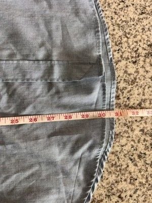 Reed Edward Mens Button Down Denim Blue Casual Business Attire Large 100% Cotton 8