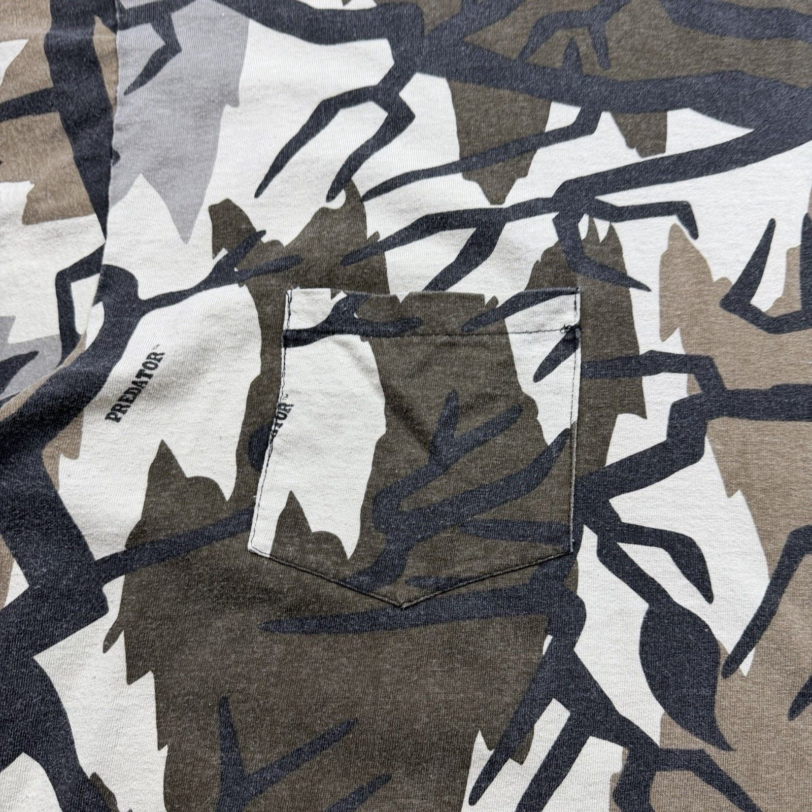 Vintage Predator Camo Shirt XXXL 3XL USA Single Stitch Pocket All Over Print 4