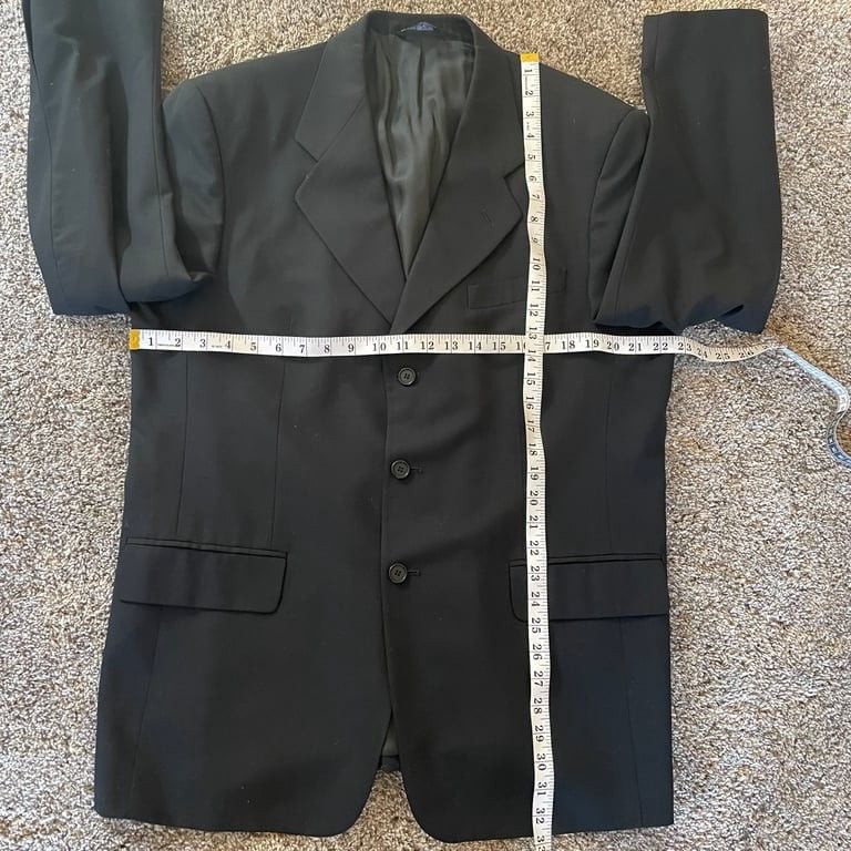 Vito Rufolo Men's Black Wool Suit Jacket Italian Size 43R Career Business 3