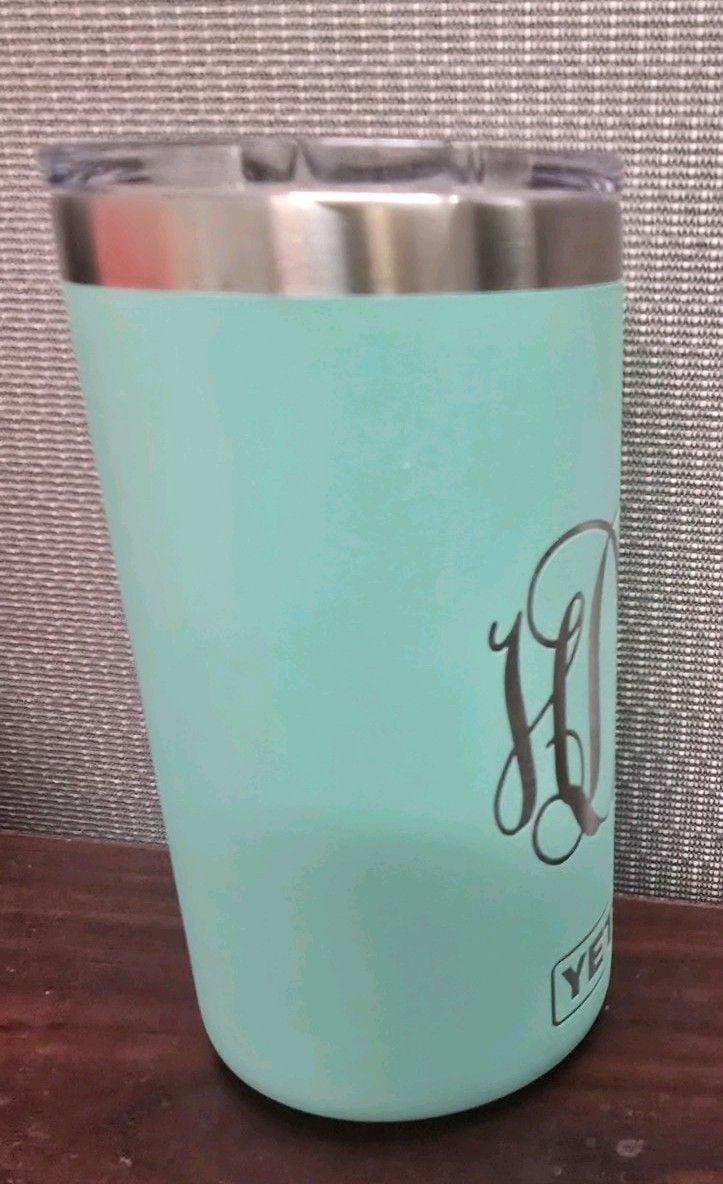 Yeti Turquoise Blue Green 24oz Rambler Mug W/ Magslider Lid Coffee Hot Cold 3