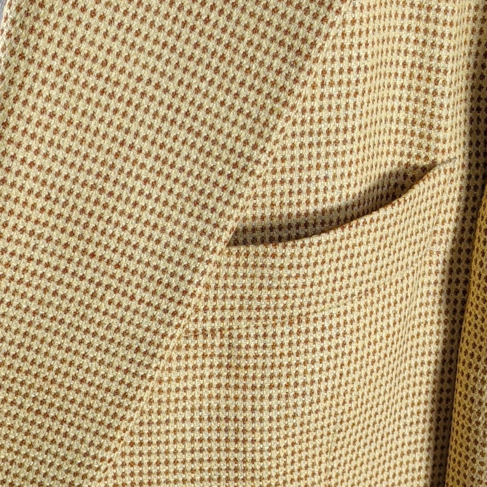 Zanella Sport Coat 42 R Silk Wool Blazer Made in Italy Yellow Houndstooth Check 5