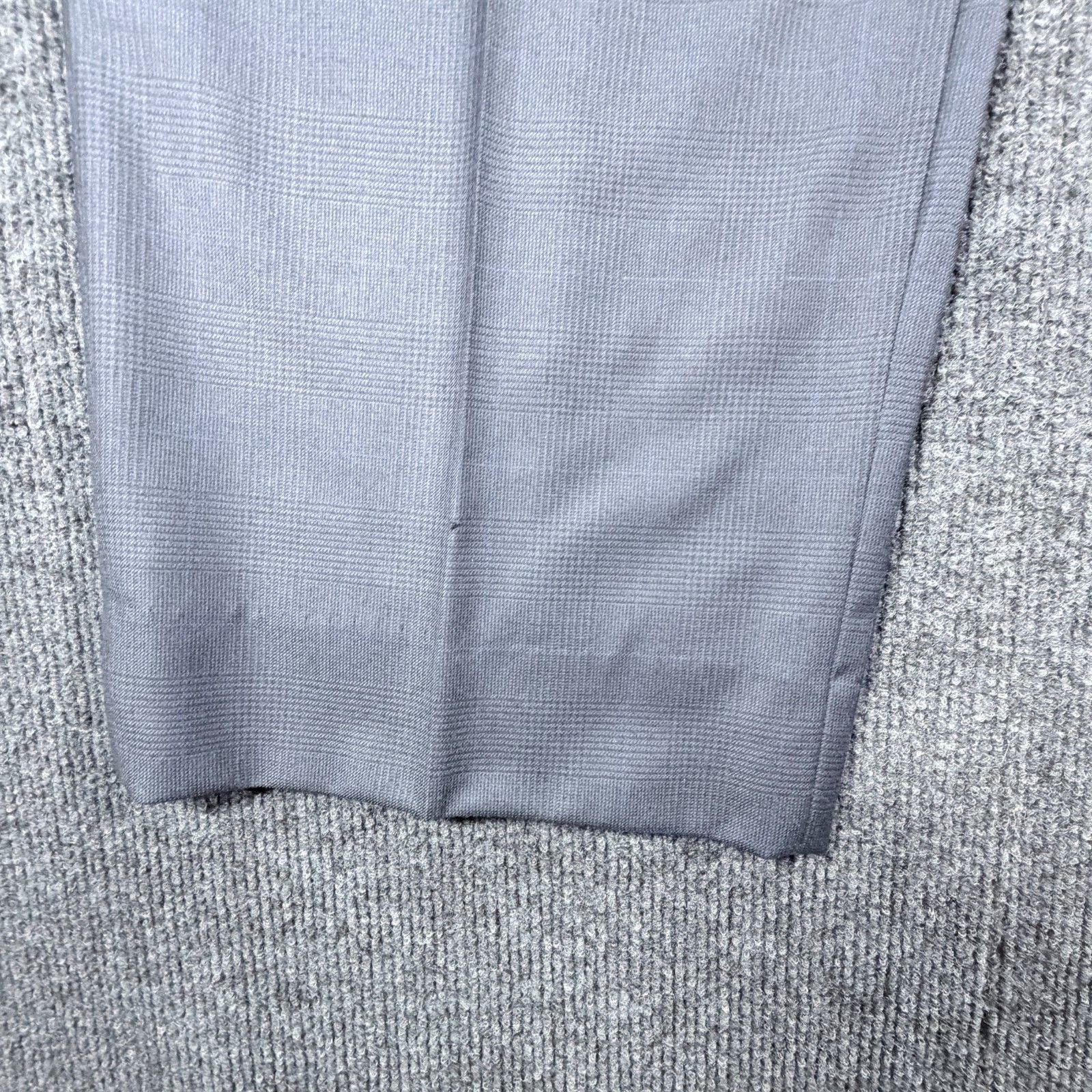 Vintage Brooks Brothers Pure Wool Suit 2 Pc Gray Blue Check Plaid 43R W38 L29.5 22