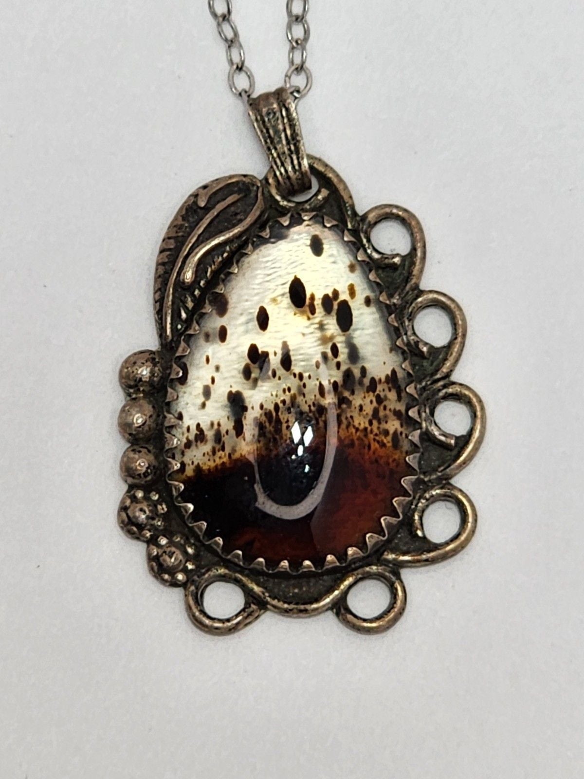 Native American Sterling Silver Agate Necklace 2
