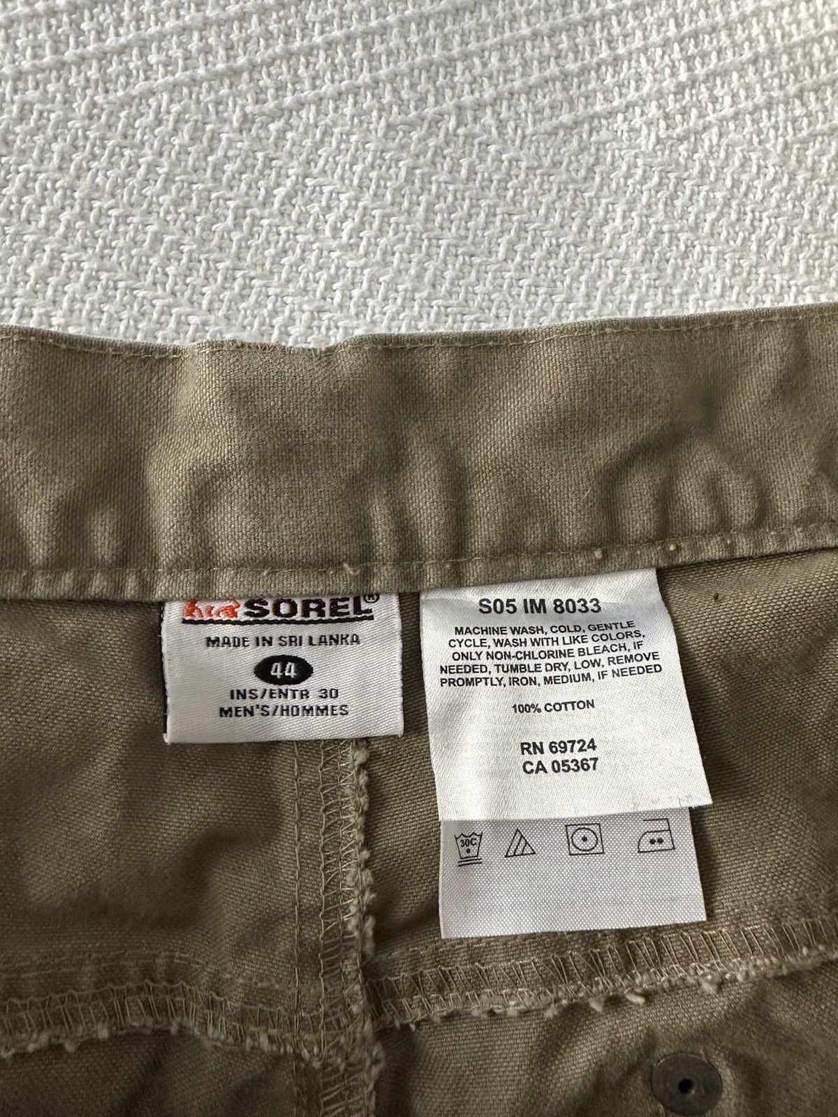 Sorel Pants Mens Size 44 Flannel Lined Carpenter Workwear Canvas Twill 3