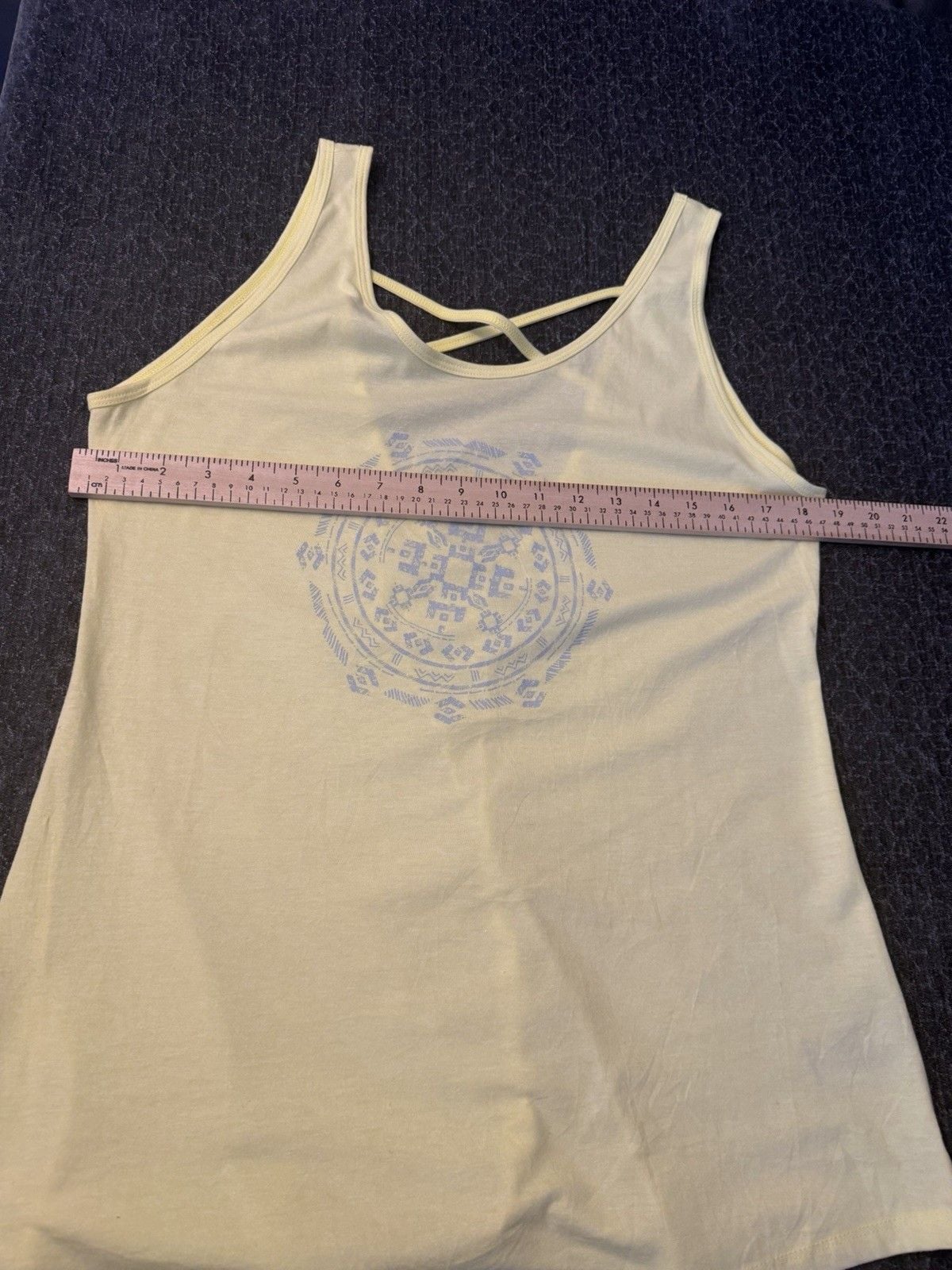 Columbia Women’s Strappy Back Scoop Neck Graphic Tank Top Yellow Size L 6