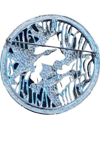 Vintage 1967 Saran Coventry “Birds In Flight” Convertible Brooch/Pendant Silver 5