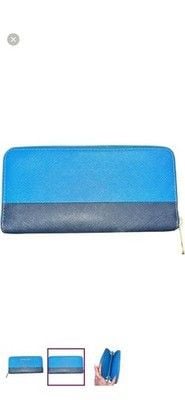 Michael Kors Blue Leather Zip-Around Wallet 3