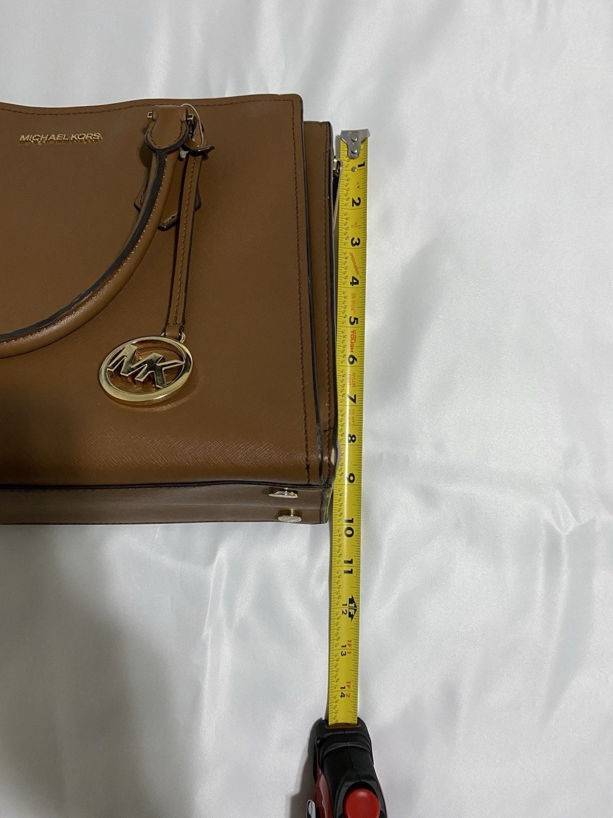 Michael Kors Authentic Brown Satchel with MK Logo Used 8