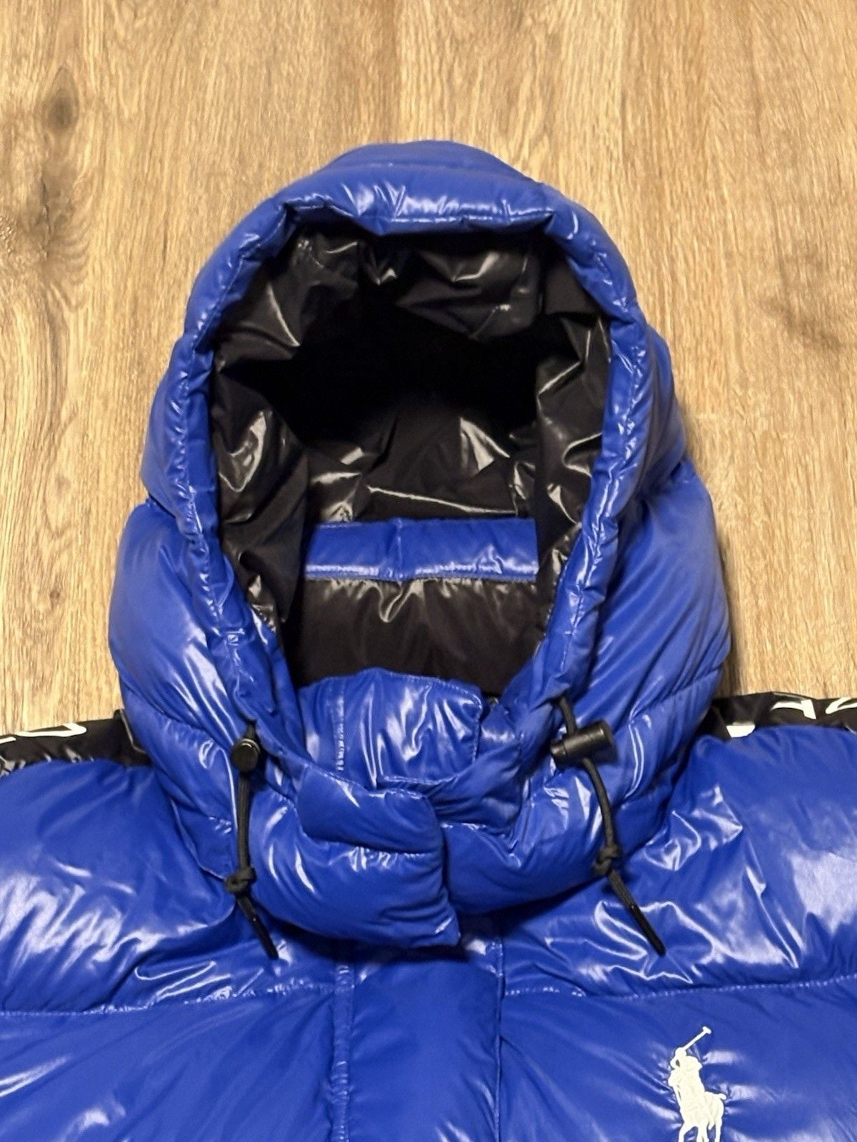 Polo Ralph Lauren Down Jacket Women’s Royal Blue Big Pony Hooded Puffer SIZE XL 8