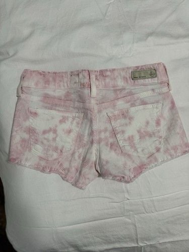 AG Adriano Goldschmied Shorts Womens Size 25 White Pink Denim Daisy Low Rise 8