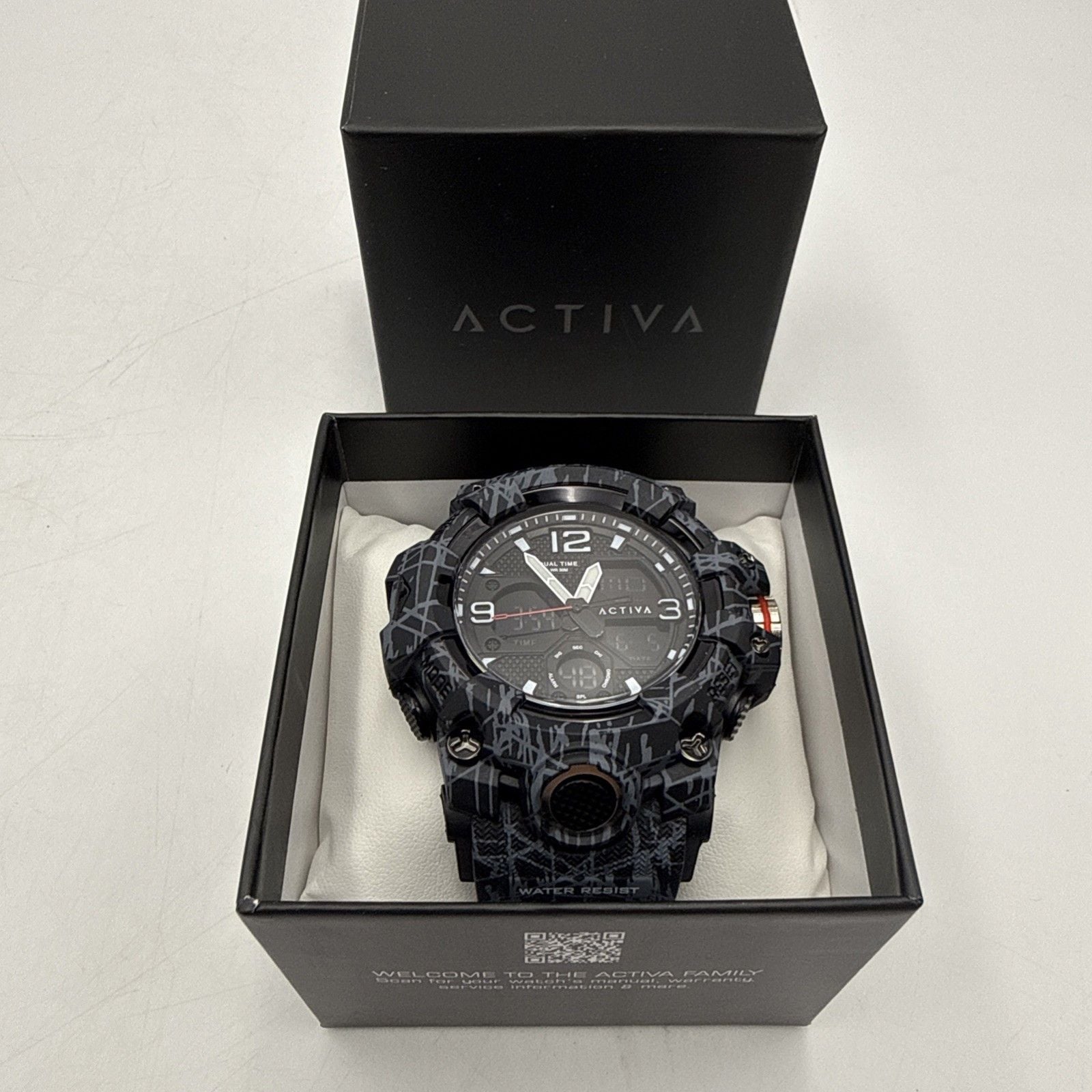 Activa Decus X Digital Men’s Watch Black Camo 49mm ACW8008-001 New In Box 15