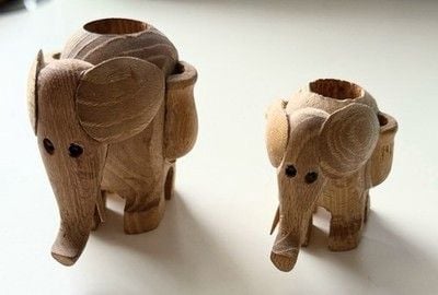 Vintage Hand Carved Wooden Toothpick Holders Mid Century Modern MCM 1