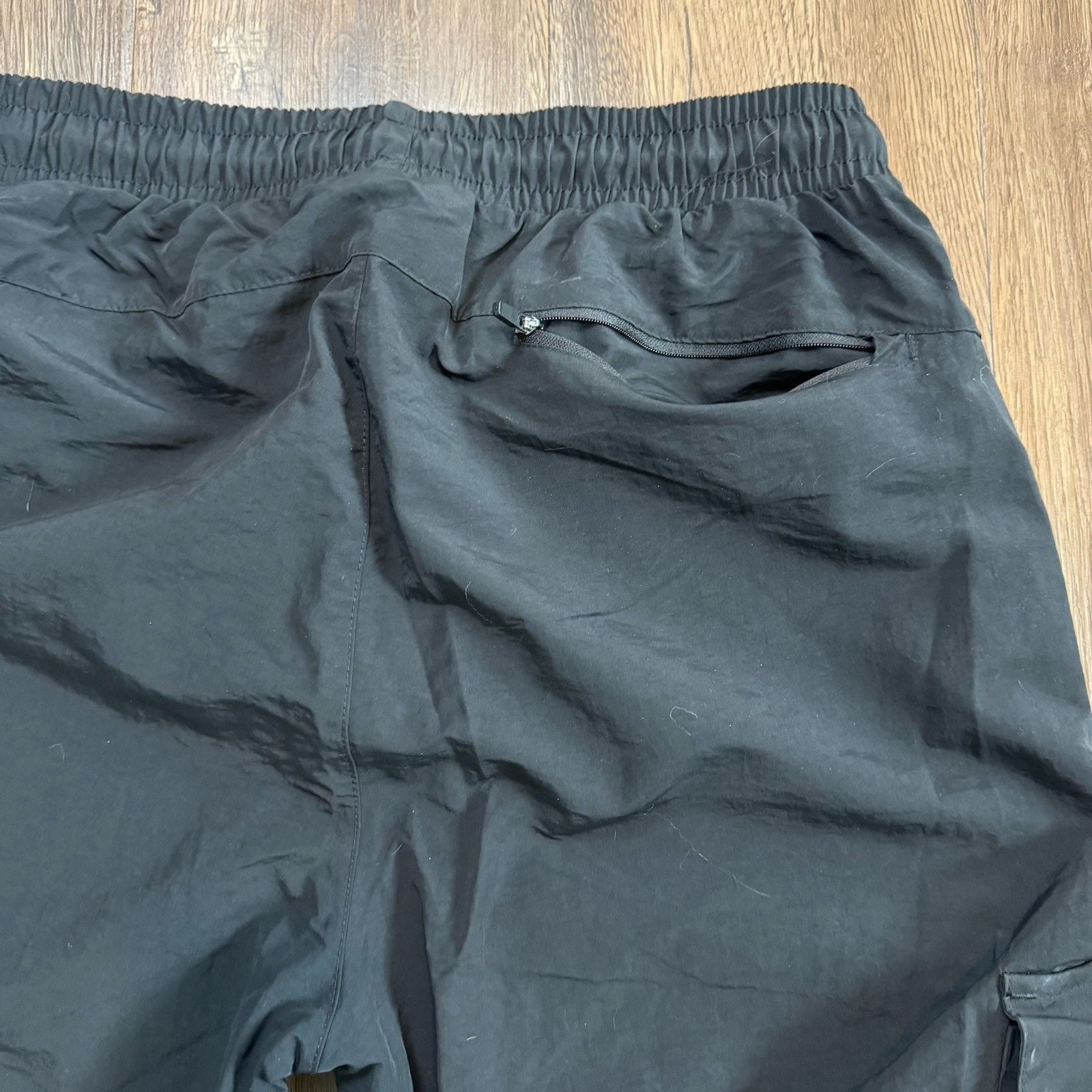 Nylon Crinkle Sonneti London Mens Cargo Joggers Black XL Gym Attire Straight Fit 7