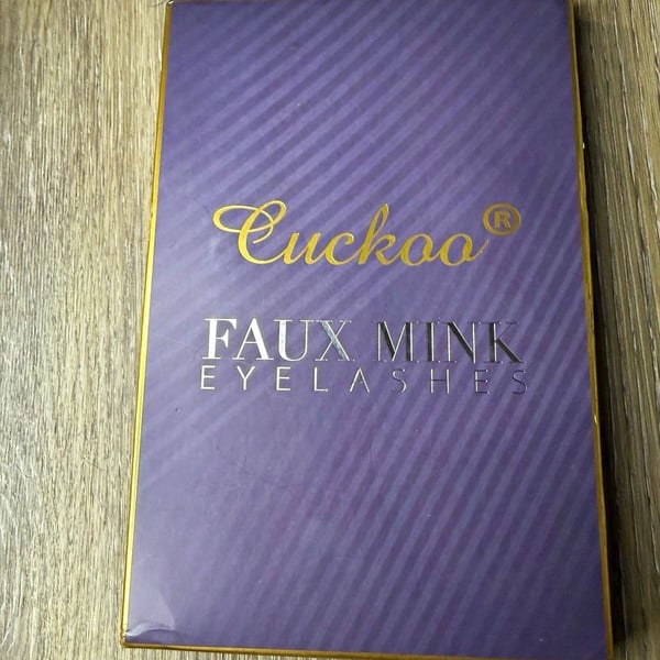 Cuckoo Faux Mink Eyelashes Black Long Natural Full Volume Reusable + Adhesive