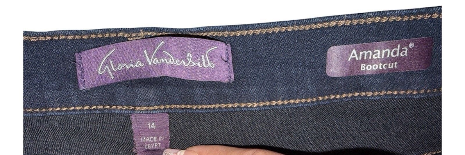 Gloria Vanderbilt Amanda Bootcut Jeans Women’s Size 14 Dark Wash Stretch Denim 5