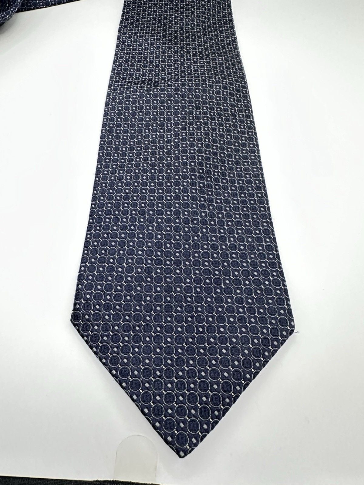 Armani Collezioni Mens Necktie Navy Blue Polka Dot Made in Italy Designer 10