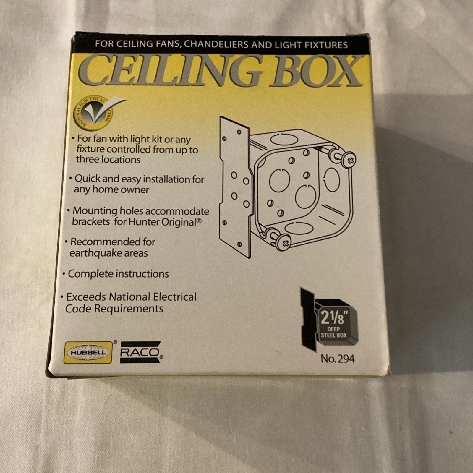 Raco 294 Electrical Box, 22.3 Cu In, Ceiling Box Type, 2 Gangs, Galvanized 4