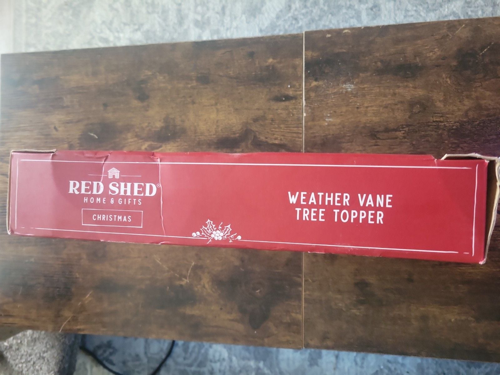 Red Shed Rooster Weathervane Christmas Tree Topper Metal Farmhouse Decor NEW 4