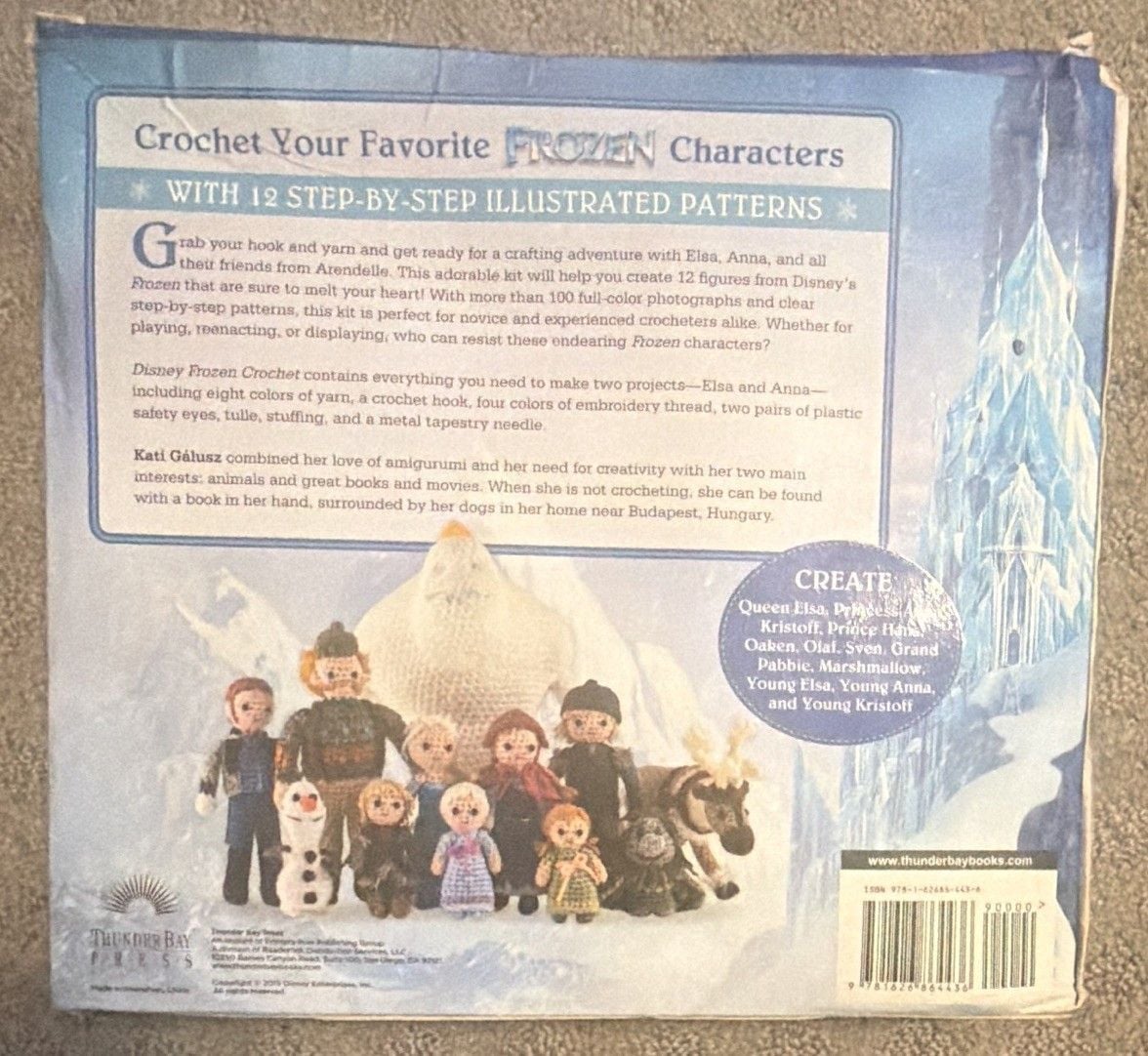 Disney Frozen Crochet Kit w/ Yarn, Hook & 12 Step-by-Step Illustrated Patterns 2