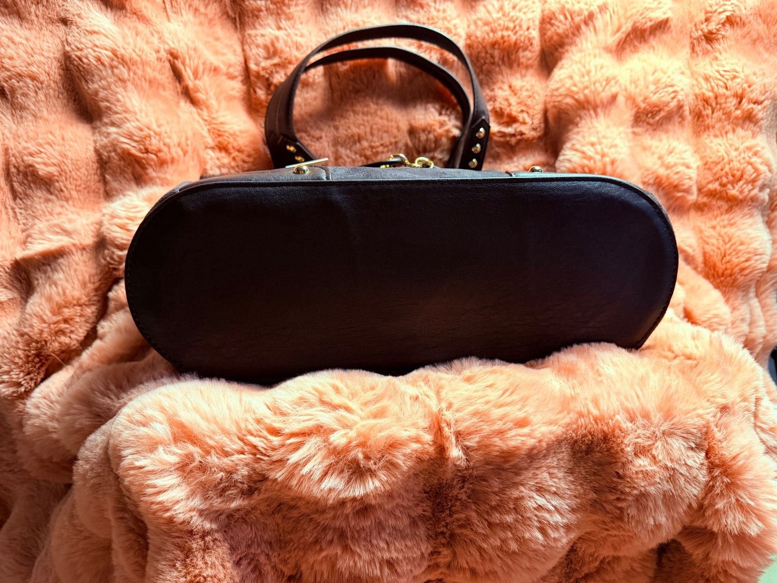 Juicy Couture Dark Brown Suede Leather Handbag with Gold Hardware 3