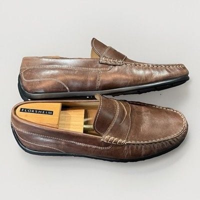 Ecco Men’s Casual Comfort Penny Loafers Chocolate Brown Leather Size 10.5 44 4