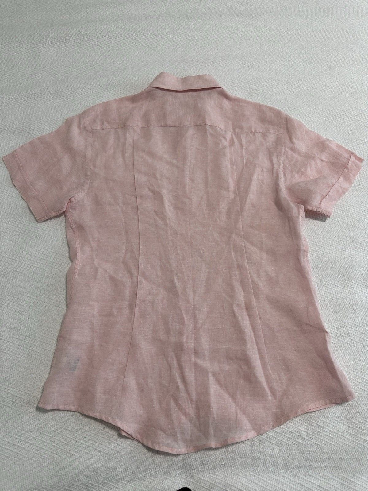 Rodd & Gunn Shirt Mens Pink 100% Linen Short Sleeve Size M 10
