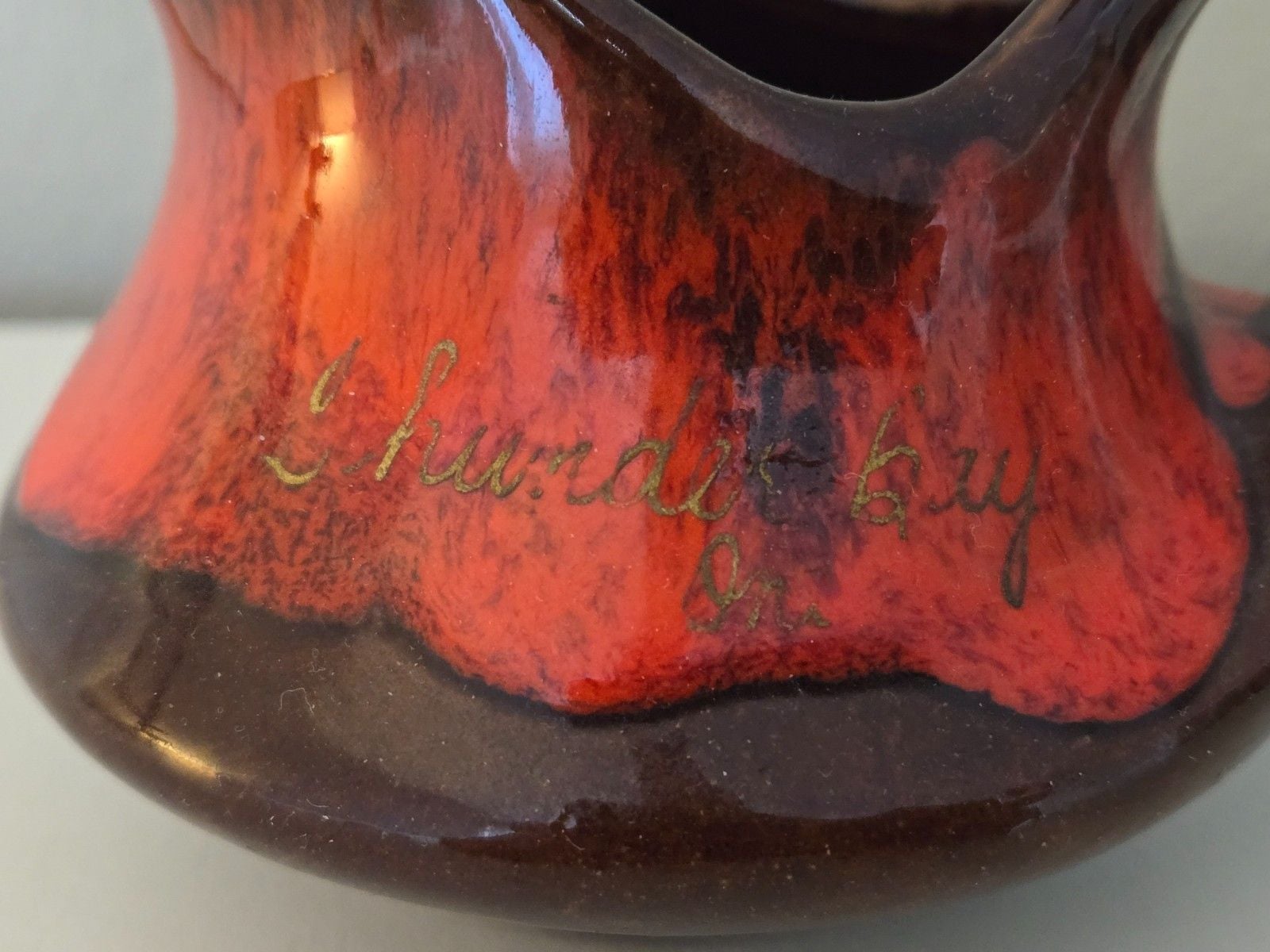 Vintage Drip Ware Glaze Brown and Orange Creamer ~ Thunder Bay Ontario 2