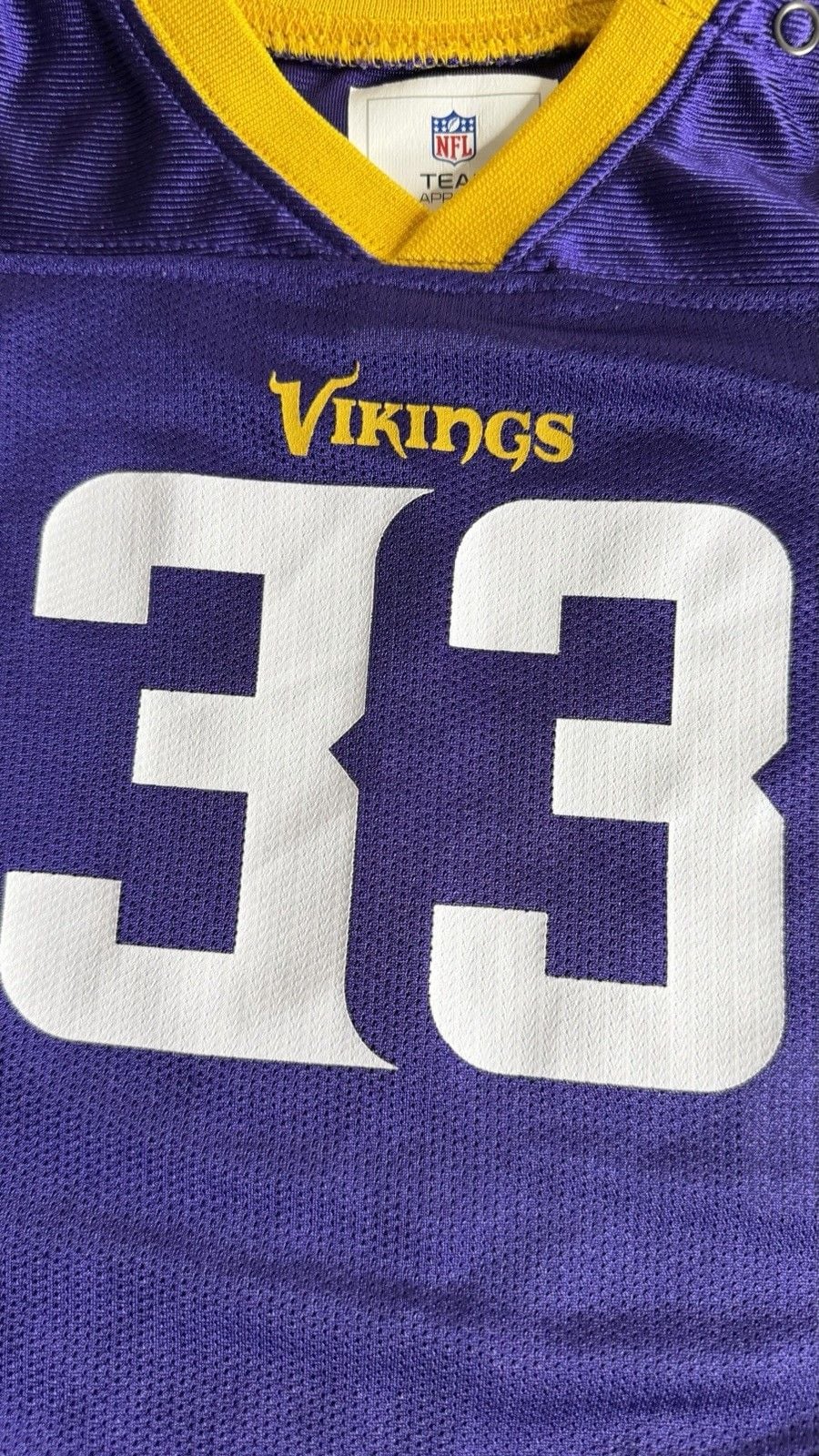 NFL Team Apparel Kids Minnesota Vikings #33 Cook Baby Bodysuit 3-6M Purple 4