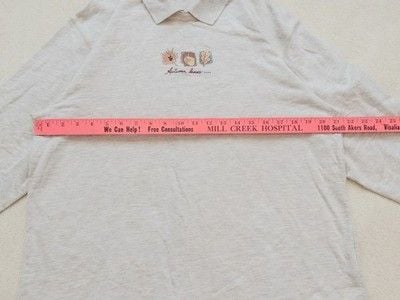 Vintage Fall Autumn Leaves Acorn Embroidery Mock Collar Sweatshirt Large Cotton 6