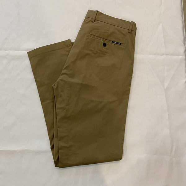 Perry Ellis Pants Mens 34x32 Tan Slim Fit Flat Front Trousers