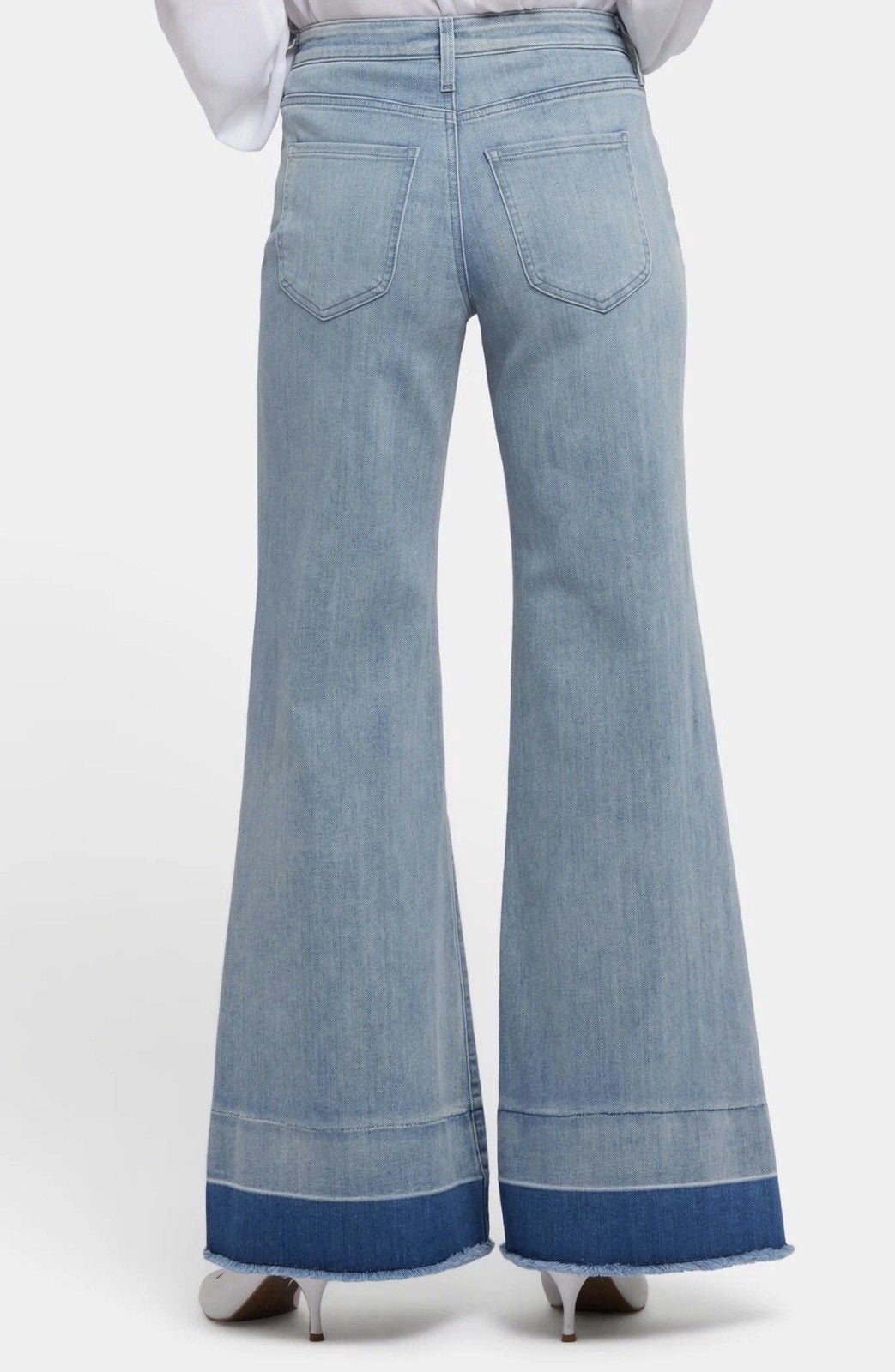 Mia Frayed Shadow Hem Wide Leg Palazzo Jeans NYDJ , size 8 4