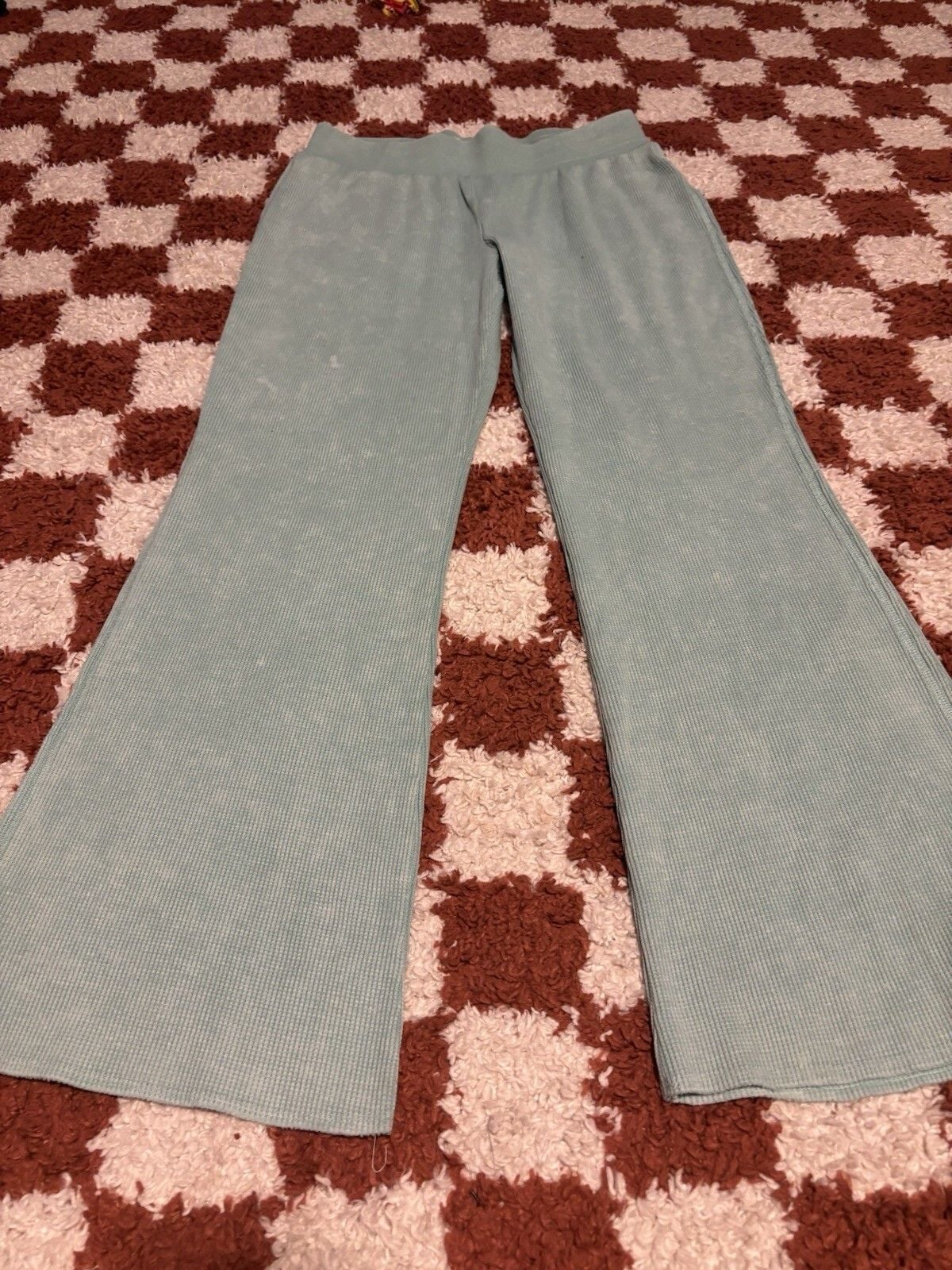 Sunnyside by Sundry Women's Waffle Wide Leg Pants Size S 2