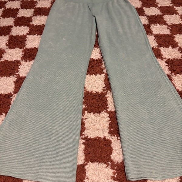 Sunnyside by Sundry Women's Waffle Wide Leg Pants Size S