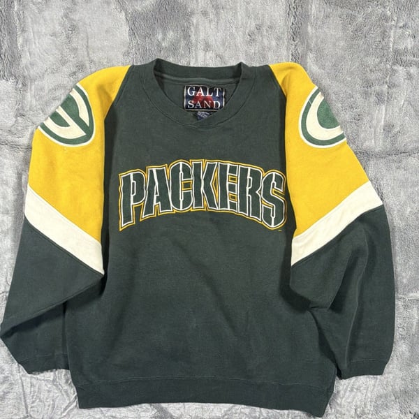 Vintage 1990s Galt Sand Green Bay Packers Crewneck Sweatshirt Size Large