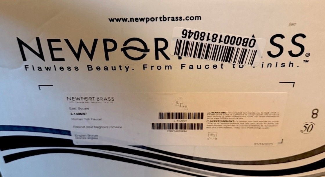 Newport Brass East Square Roman Tub Faucet – New in Box 3