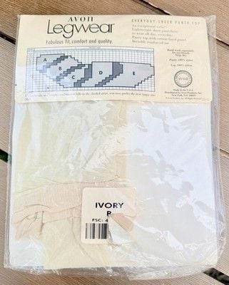 Vintage 1983 Deadstock Avon Legwear Everyday Sheer Pantyhose Ivory Size B USA 4