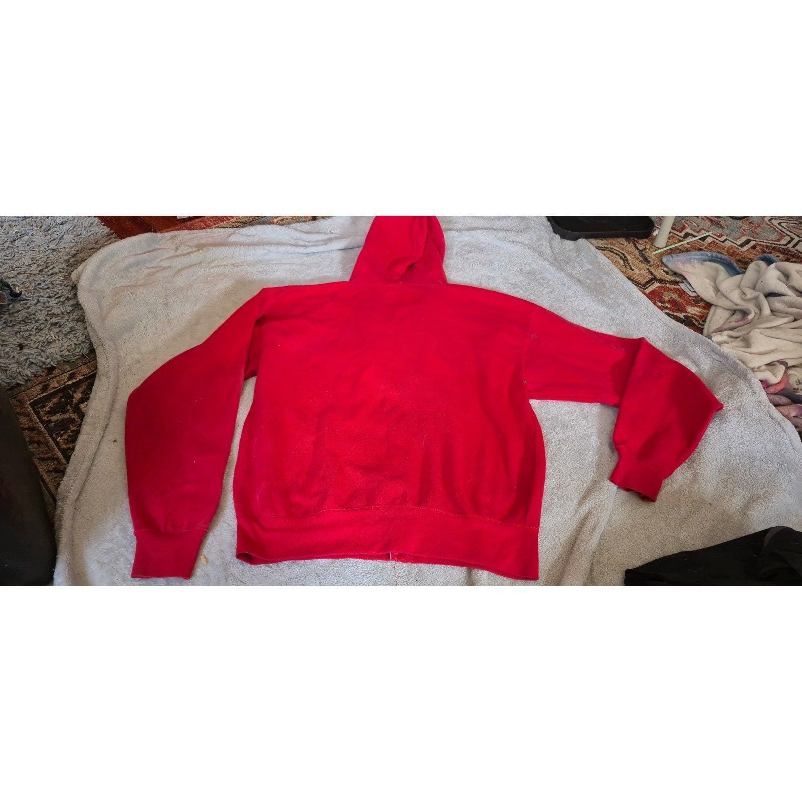 J America Wisconsin Badgers Full Zip Hoodie Red Embroidered Mens Large NCAA 6