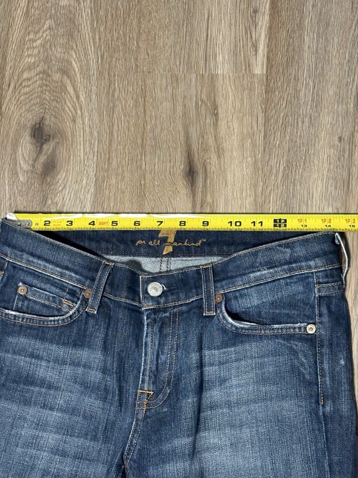 Vintage 7 For All Mankind Low Rise Bootcut Jeans Women’s Size 29 Blue Y2K Denim 10