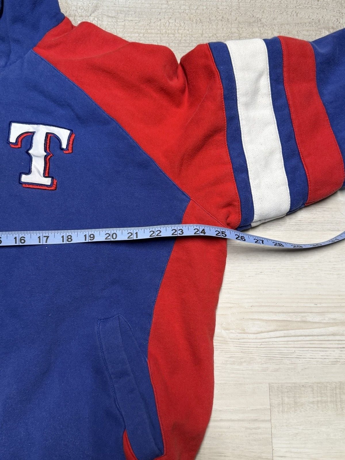 Genuine Merchandise Texas Rangers Hoodie XL MLB Baseball Red Blue Sweatshirt 11