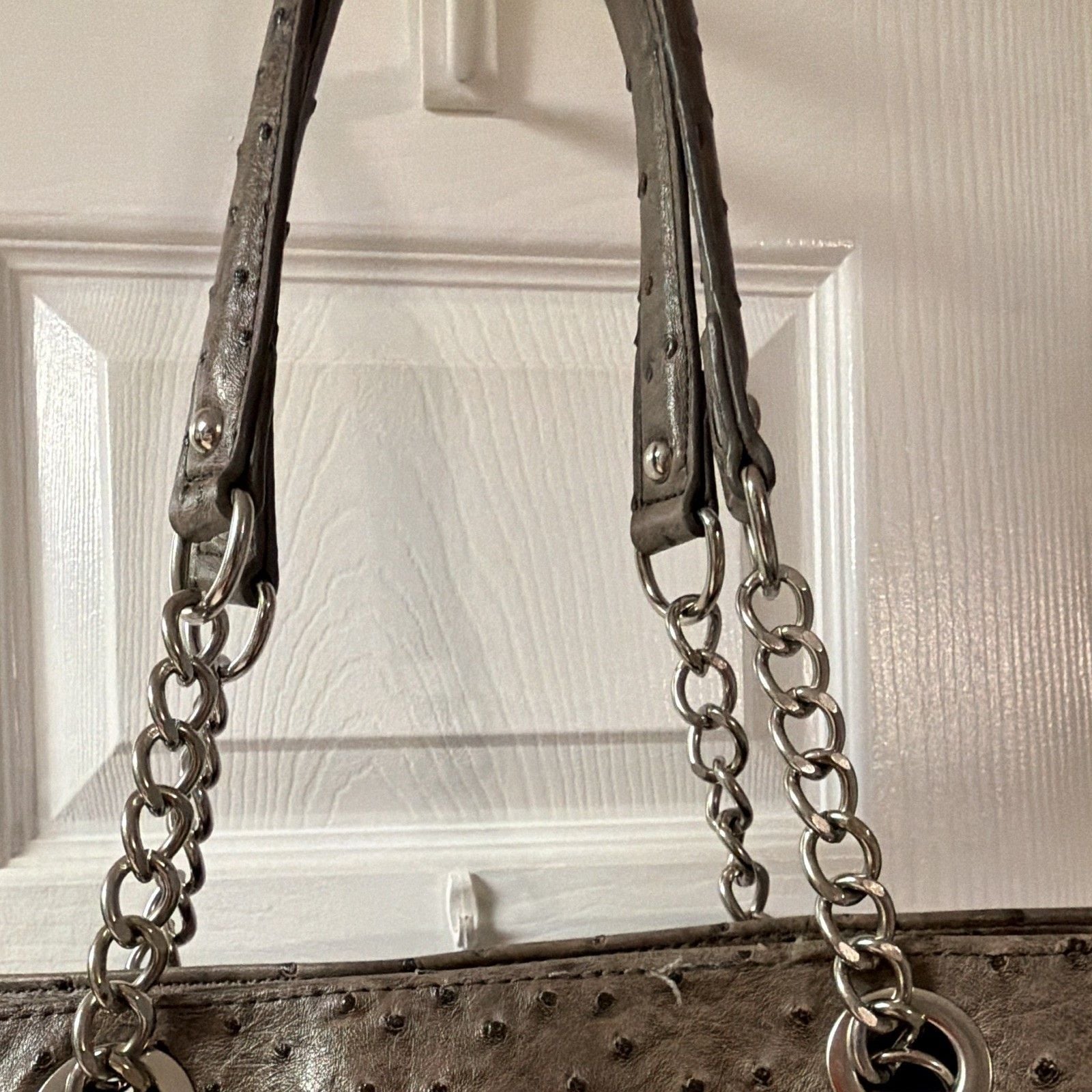 Kelly & Katie Tan Faux Ostrich Leather Shoulder Bag Purse Tote - NWOT 4
